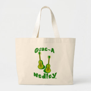 Grand Tote Bag Guac Medley Guacamole Avocado Fun Guitare Art