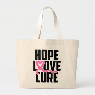 Grand Tote Bag Guerrier du cancer du sein Espoir de sensibilisati