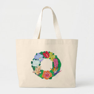 Grand Tote Bag Guirlande tropicale