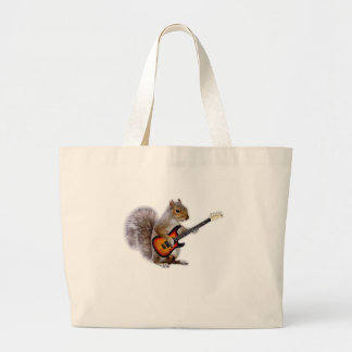 Grand Tote Bag Guitare Lover | Écureuil Jouant de la guitare