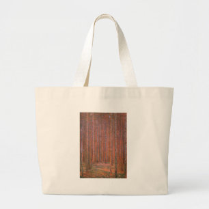Grand Tote Bag Gustav Klimt Fir Forêt Tannenwald Arbres rouges