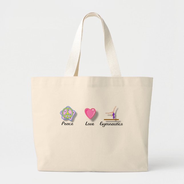 Grand Tote Bag Gymnastique d'amour de paix (Devant)