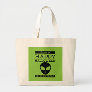 Grand Tote Bag Halloween rétro typographique