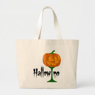 Grand Tote Bag Halloween vin Citrouille Hallowino