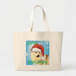 Grand Tote Bag Happy Howliday Norvégien Buhund