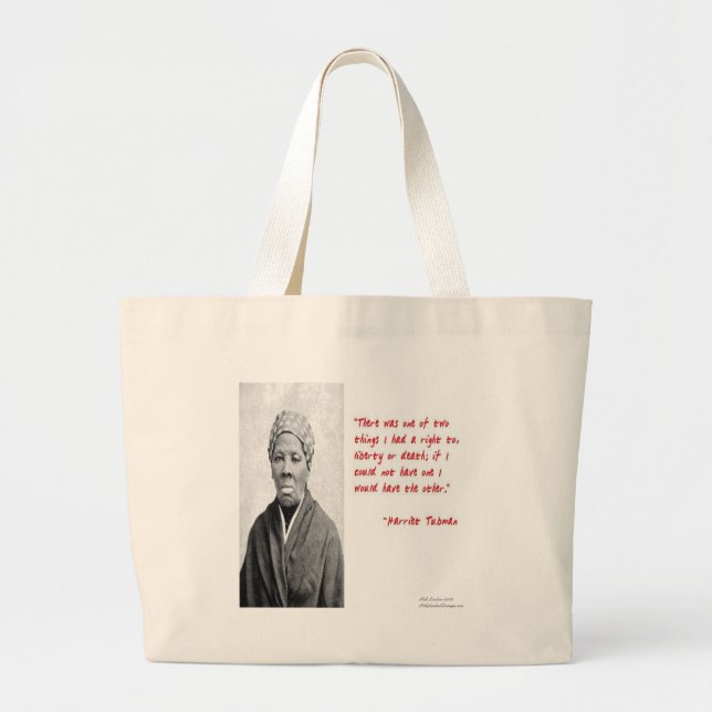 Grand Tote Bag Harriet Tubman "Liberté Ou Mort" Citations Cadeaux (Devant)