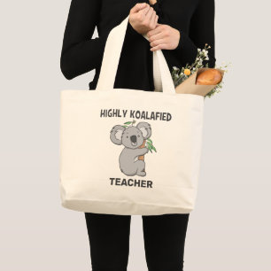Grand Tote Bag Hautement Koalafied Koala Enseignant qualifié