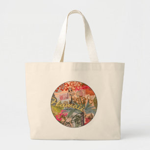 Grand Tote Bag Hawaii Hula Fleur Voyage Vintage