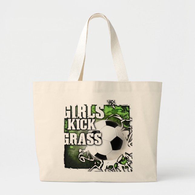 Grand Tote Bag Herbe de coup-de-pied de filles (Devant)