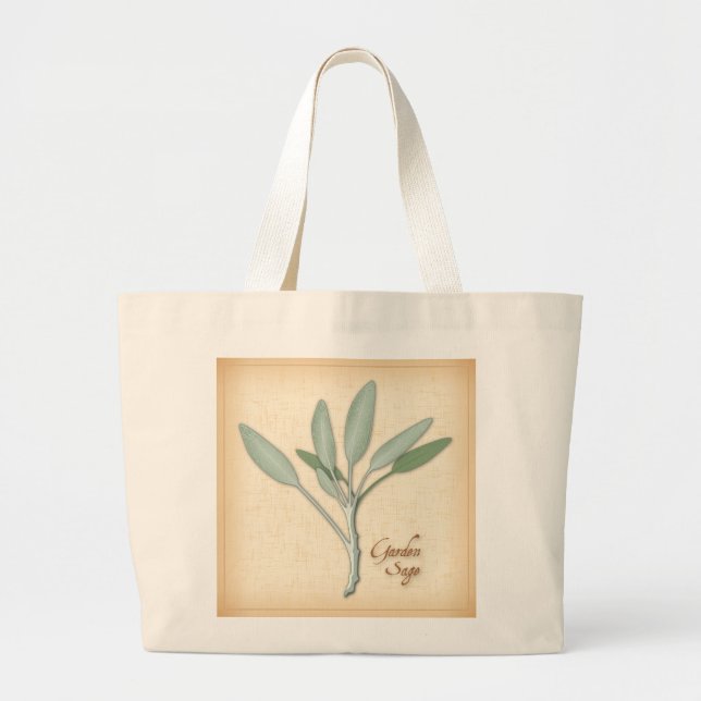 Grand Tote Bag Herbe Garden Sage (Devant)
