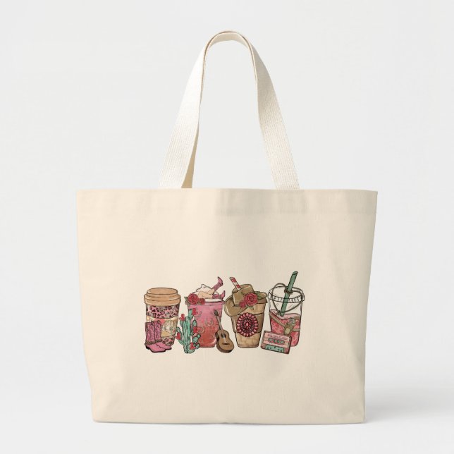 Grand Tote Bag Heure du café Cowboy (Devant)