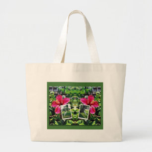 Grand Tote Bag Hibiscus avec aigrettes