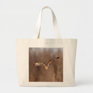 Grand Tote Bag Hibou à oreilles courtes plongeant vers le sol