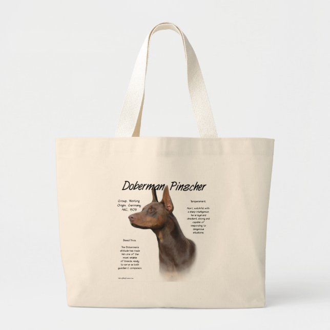Grand Tote Bag Histoire de Red Doberman (Devant)