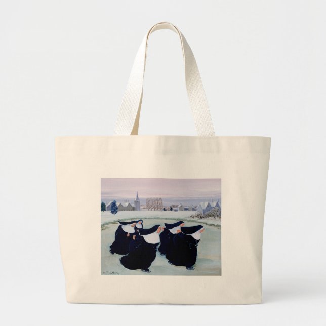 Grand Tote Bag Hiver au couvent (Devant)