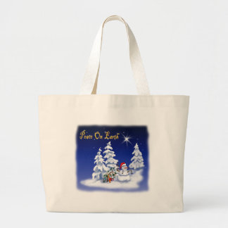 Grand Tote Bag homme de neige paix sur terre