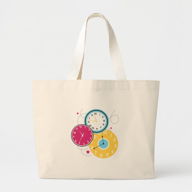 Grand Tote Bag Horloges (Devant)