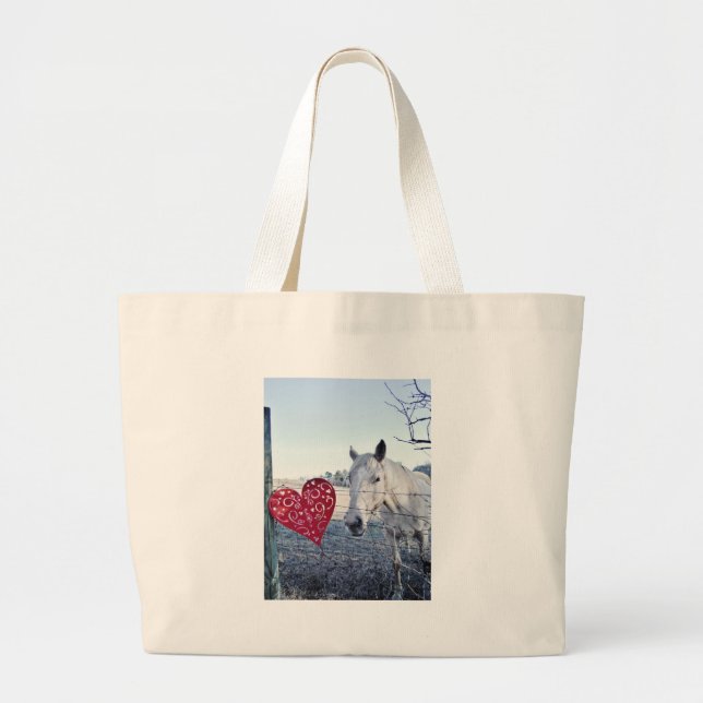Grand Tote Bag HORSE coeur Valentine (Devant)