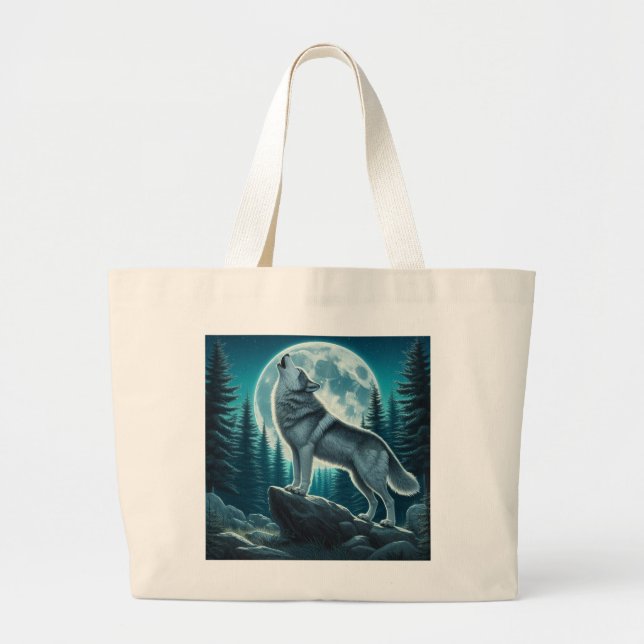 Grand Tote Bag Howling Wolf (Devant)