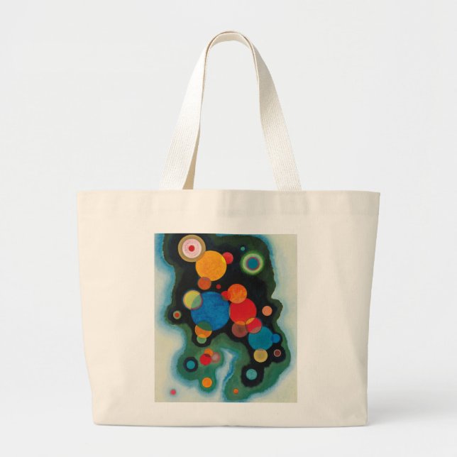 Grand Tote Bag Huile Abstraite impulsive renforcée sur toile Kand (Devant)
