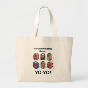 Grand Tote Bag Humeur Yoyo Changements Comme Un Yo-Yo Drôle