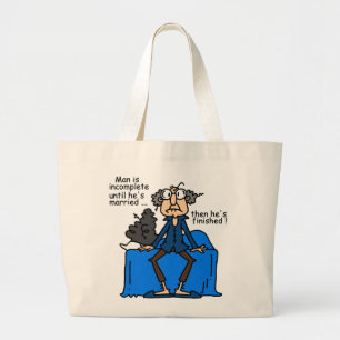 Grand Tote Bag Humour alors fini inachevé de mariage