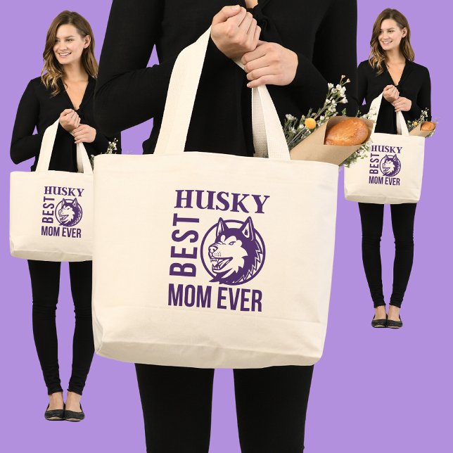 Grand Tote Bag Husky Maman, Chien Maman, Husky Gift (Créateur téléchargé)