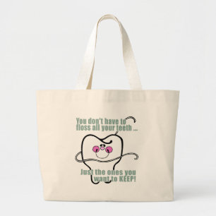 Grand Tote Bag Hygiéniste dentaire drôle