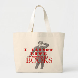 Grand Tote Bag I cannot live without my books - male