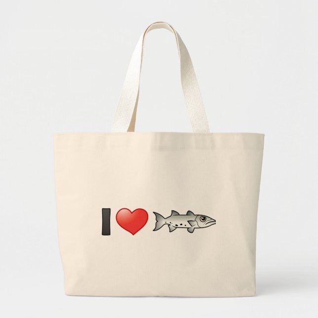 Grand Tote Bag I Love Barracuda (Devant)