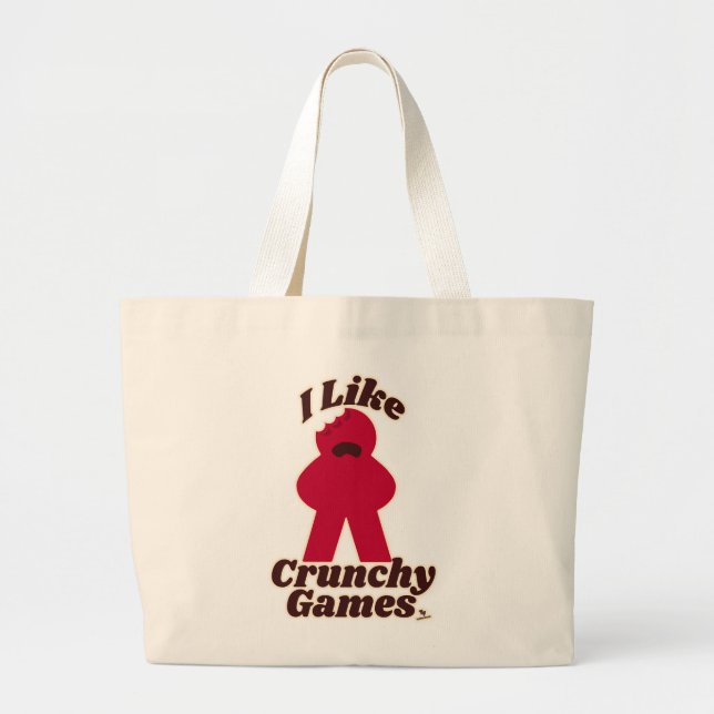 Grand Tote Bag I Love Crunchy Games Fun Meeple Art (Devant)