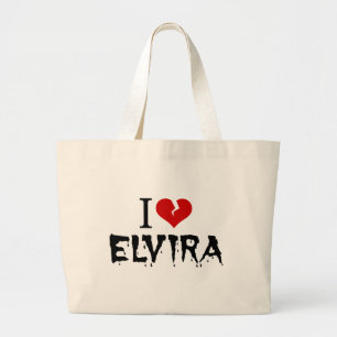 Grand Tote Bag I Love Elvira Coeur brisé