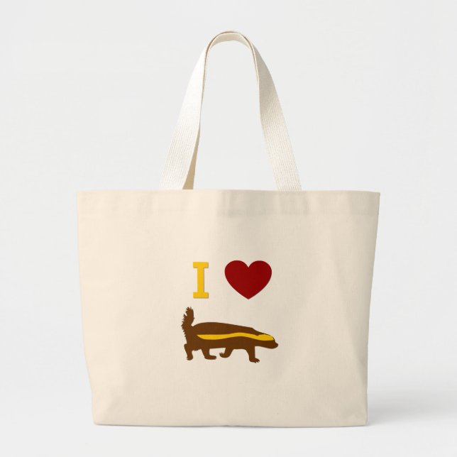 Grand Tote Bag I Love Honey Badger (Devant)