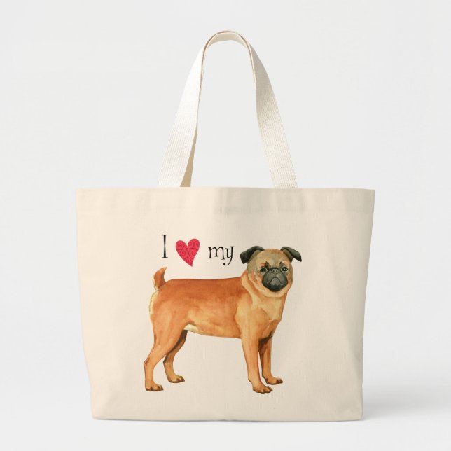 Grand Tote Bag I Love my Petit Brabancon (Devant)