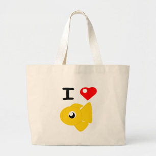 Grand Tote Bag I poisson rouge Plushies Fourre-tout de coeur