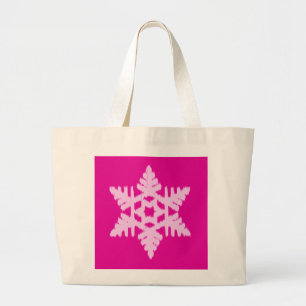 Grand Tote Bag Ikat Flocon de Neige - Fuchsia et rose glace