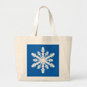 Grand Tote Bag Ikat Snowflake 1 de 4 - Cobalt bleu et blanc