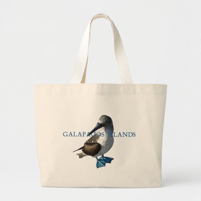 Grand Tote Bag Îles de Galapagos aux pieds bleues d'idiot (Devant)
