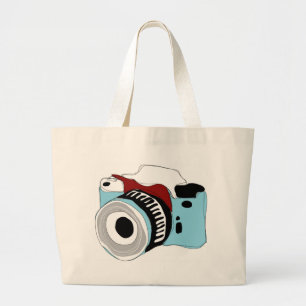 Grand Tote Bag Illustration originale d'appareil photo numérique