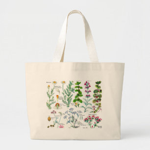 Grand Tote Bag Illustrations botaniques - usines de Larousse