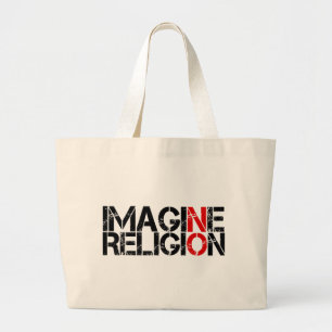 Grand Tote Bag Imaginez Pas De Religion