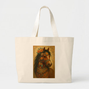 Grand Tote Bag Impression Cheval réversible Fourre-tout