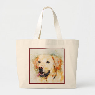 Grand Tote Bag Impression de chien Abstrait