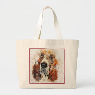 Grand Tote Bag Impression de chien Abstrait