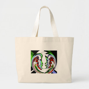 Grand Tote Bag Impression de visage abstrait Hakuna Matata