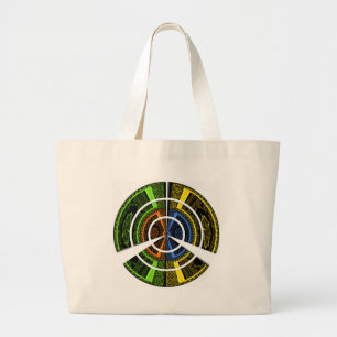 Grand Tote Bag Impression radiale colorée