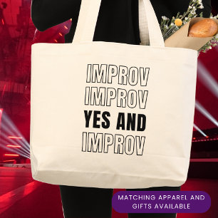 Grand Tote Bag IMPROV OUI ET comédie d'improvisation