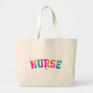 Grand Tote Bag Infirmière colorée
