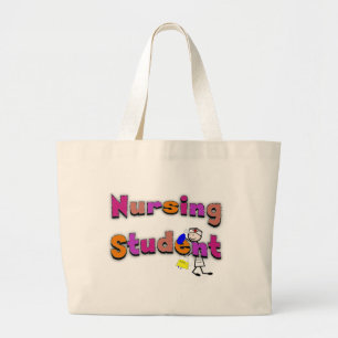 Grand Tote Bag Infirmière de personne de bâton d'art d'aquarell
