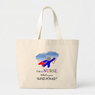 Grand Tote Bag Infirmière humour, Infirmière superhéros
